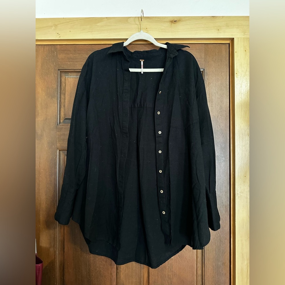 Linen and cotton free people button up